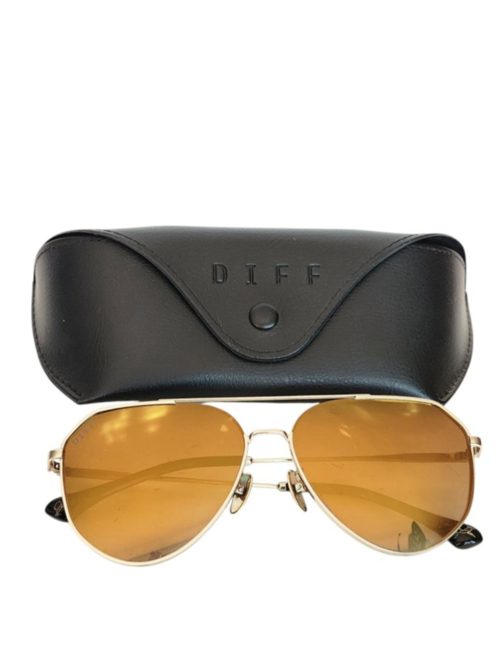 DIFF Dash Polarized Gold Aviator Sunglasses GD-BG16P